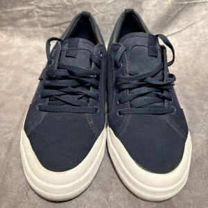 DC Youths Evan Boys Navy Blue leather Suede Skateboard Shoes Sneakers Sz 7 Youth